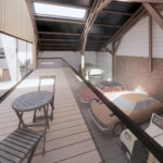 vue du balcon sur le garage